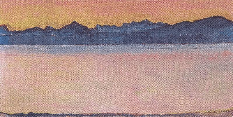 Ferdinand Hodler Genfersee mit Mont Blanc im Morgenrot oil painting picture